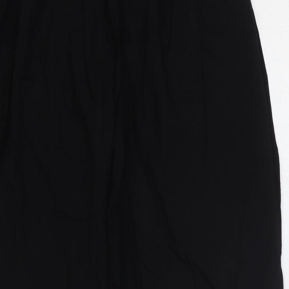 Marks and Spencer Womens Black Viscose Trousers Size S Regular