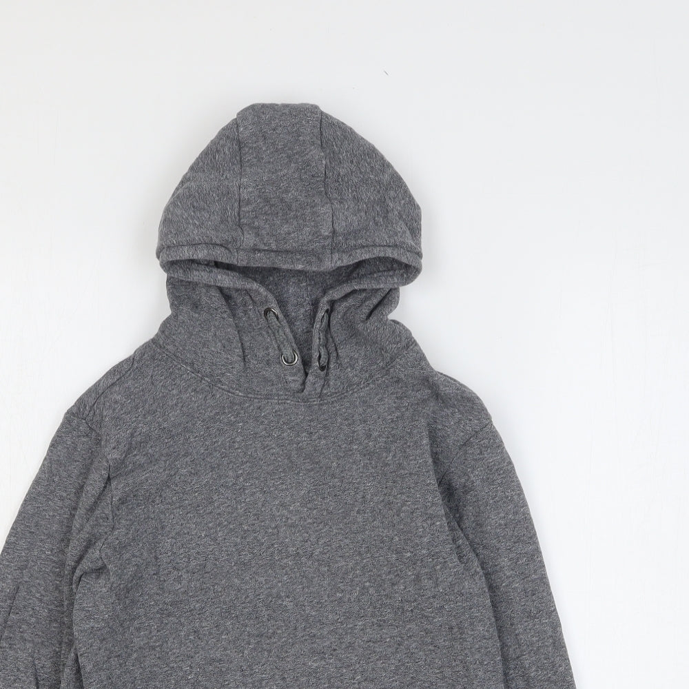 Marks and Spencer Boys Grey Cotton Pullover Hoodie Size 10-11 Years Pullover