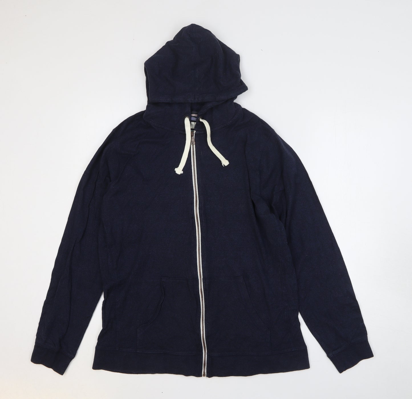 Avenue Mens Blue Cotton Full Zip Hoodie Size XL