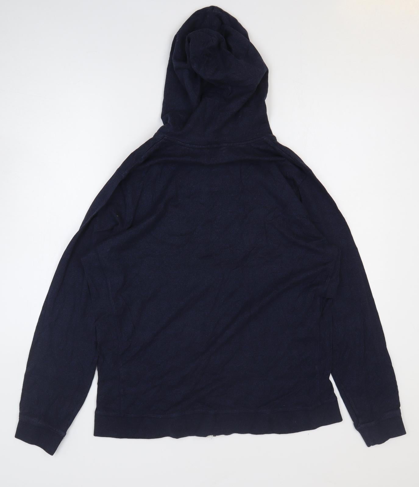 Avenue Mens Blue Cotton Full Zip Hoodie Size XL