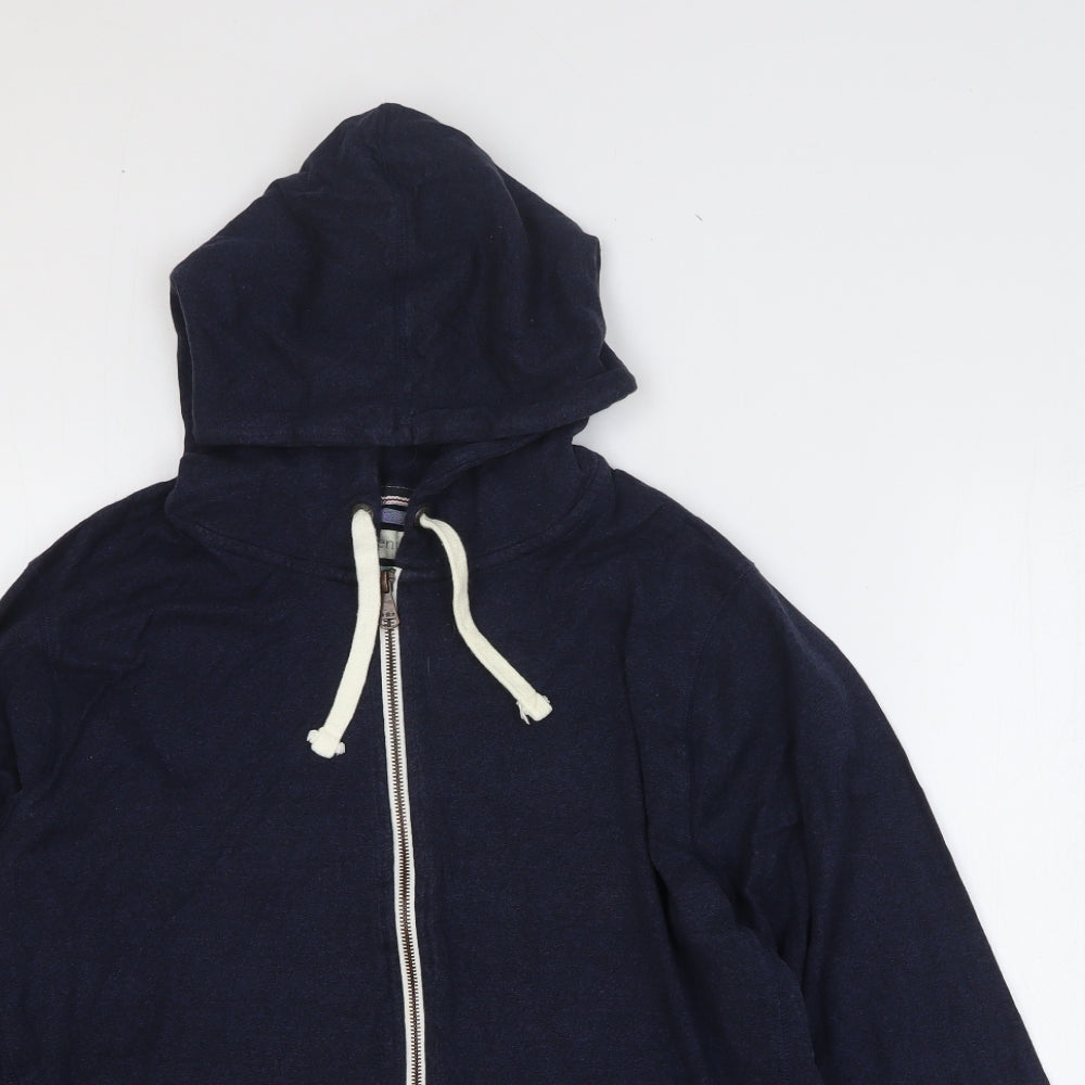 Avenue Mens Blue Cotton Full Zip Hoodie Size XL