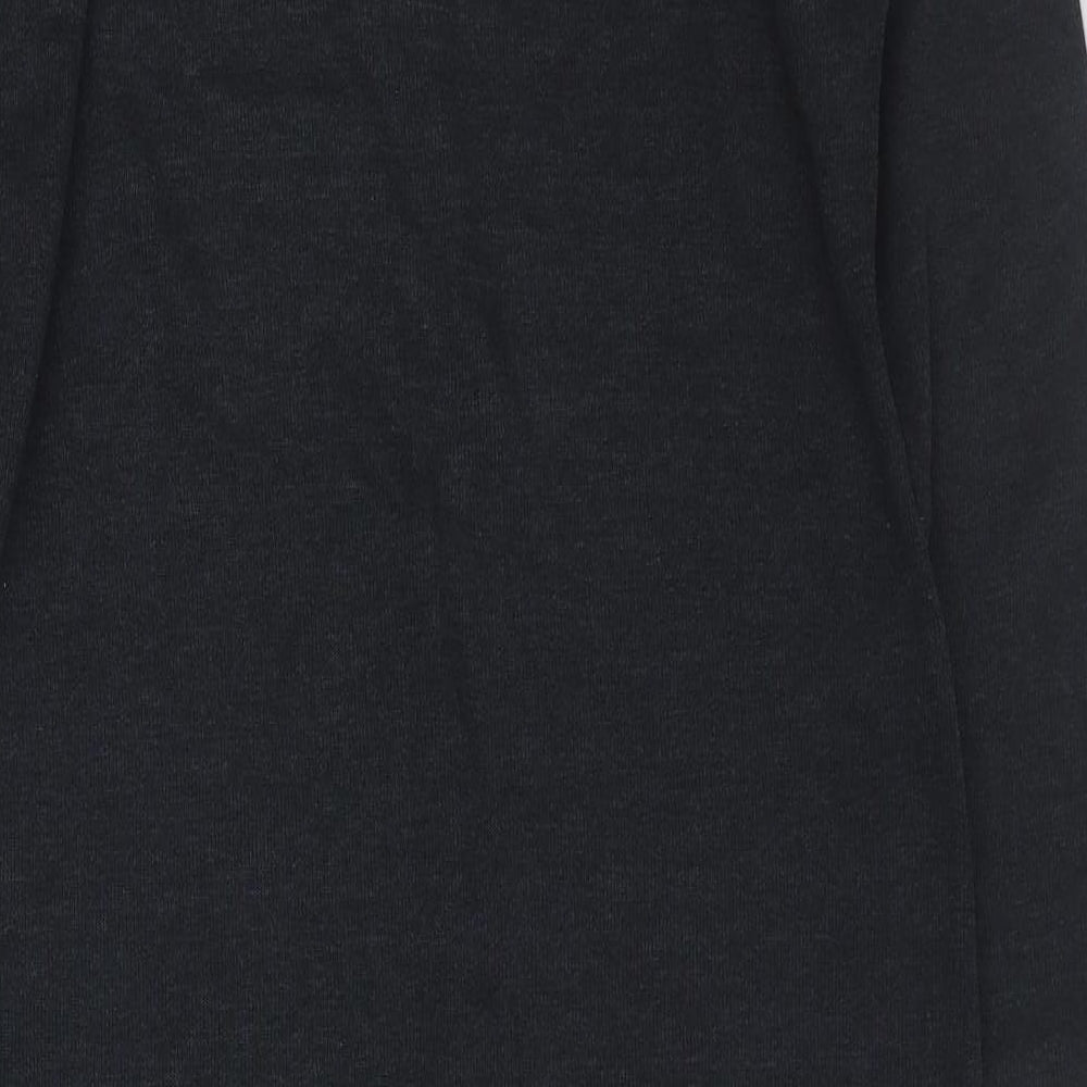 Preworn Womens Grey Cotton Jumper Dress Size L Roll Neck Pullover