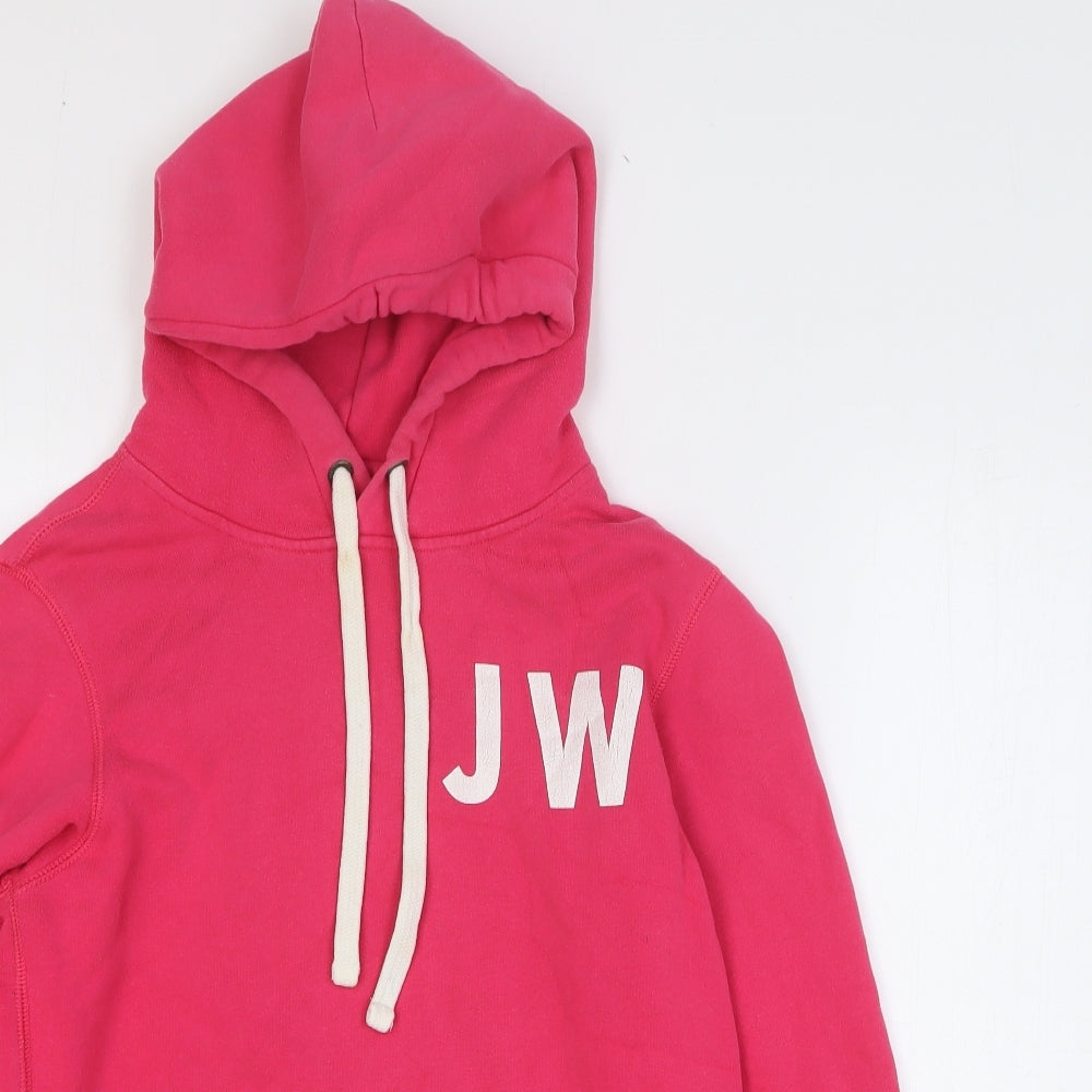 Jack Wills Womens Pink Cotton Pullover Hoodie Size 10 Pullover