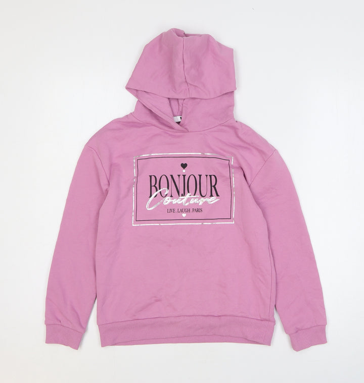 Very Girls Pink Polyester Pullover Hoodie Size 11 Years Pullover