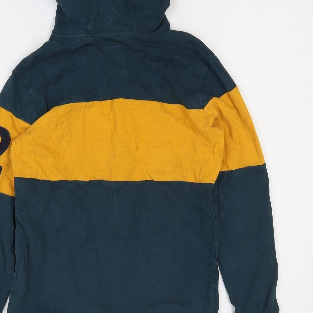 NEXT Boys Green Colourblock 100% Cotton Pullover Hoodie Size 11 Years Pullover