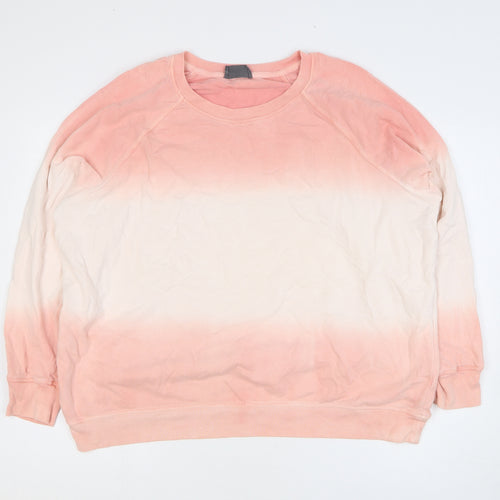 Marks and Spencer Womens Pink 100% Cotton Pullover Sweatshirt Size 20 Pullover - Ombré