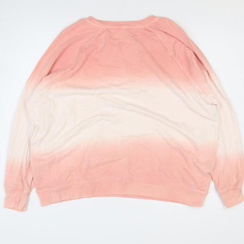 Marks and Spencer Womens Pink 100% Cotton Pullover Sweatshirt Size 20 Pullover - Ombré