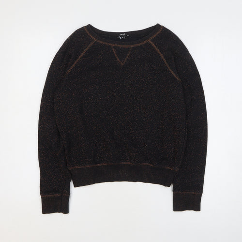 Papaya Womens Black Cotton Pullover Sweatshirt Size 8 Pullover