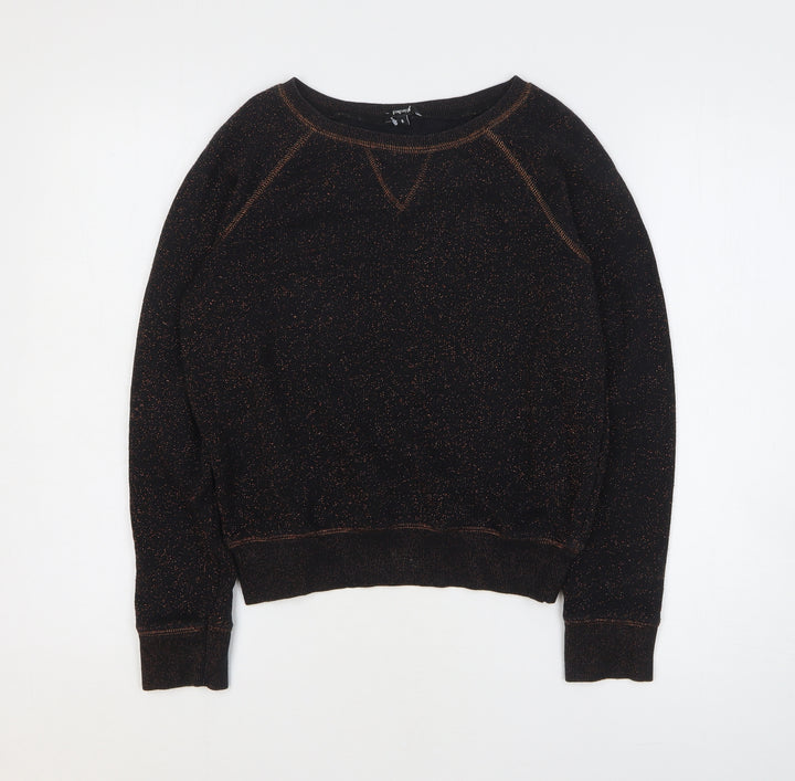 Papaya Womens Black Cotton Pullover Sweatshirt Size 8 Pullover