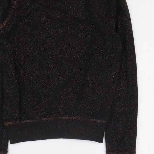 Papaya Womens Black Cotton Pullover Sweatshirt Size 8 Pullover
