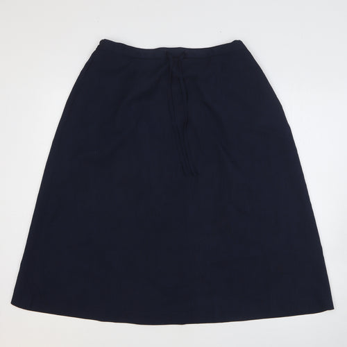 Daxon Womens Blue Polyester A-Line Skirt Size 18 Drawstring