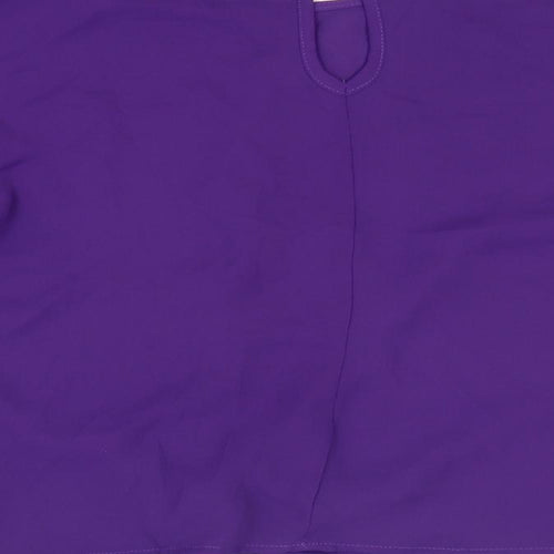 Primark Womens Purple Polyester Basic Blouse Size 10 Round Neck - Knot Front