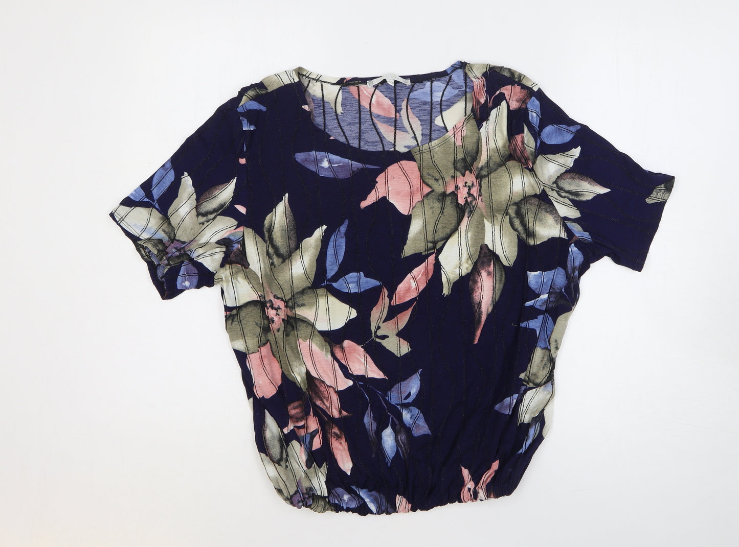 Lakeland Womens Multicoloured Geometric Polyester Basic T-Shirt Size 20 Round Neck