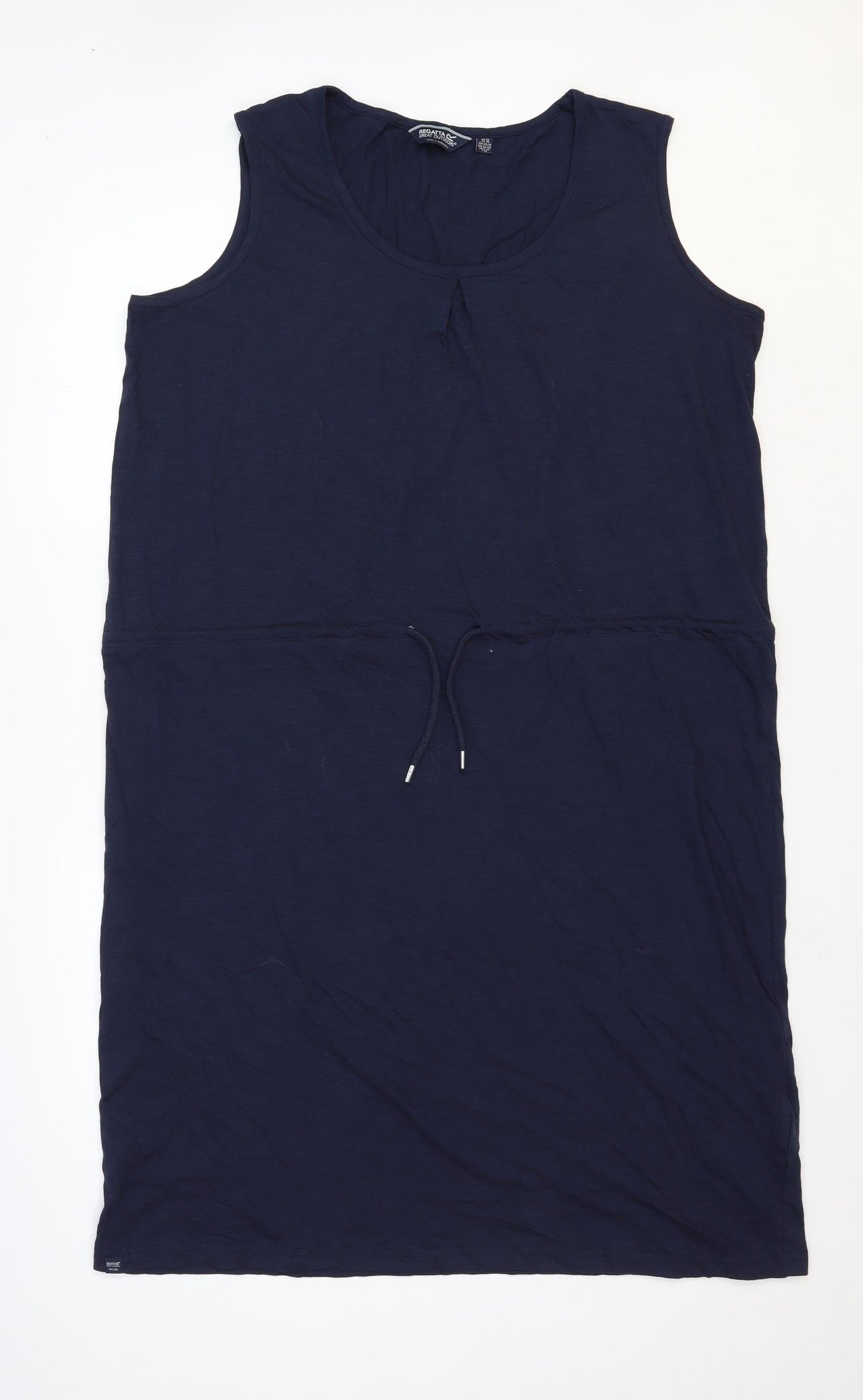 Regatta Womens Blue 100% Cotton Tank Dress Size 20 Round Neck Drawstring
