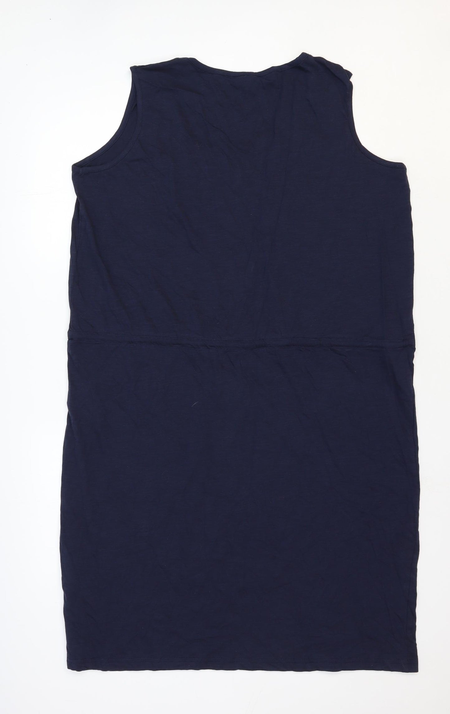 Regatta Womens Blue 100% Cotton Tank Dress Size 20 Round Neck Drawstring