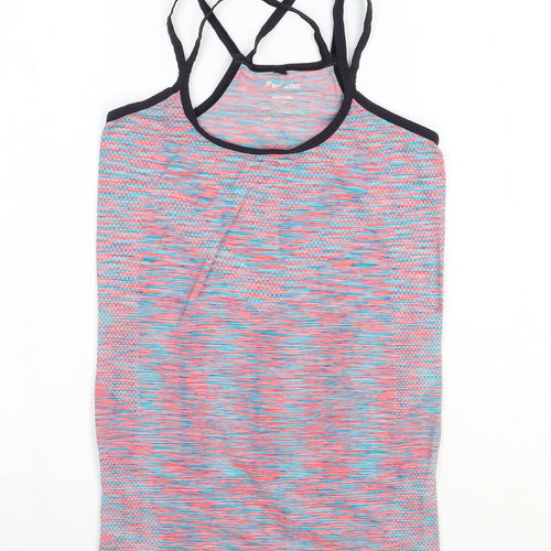 Primark Womens Multicoloured Polyester Basic Tank Size 10 Scoop Neck Pullover - Cross Strap Detail