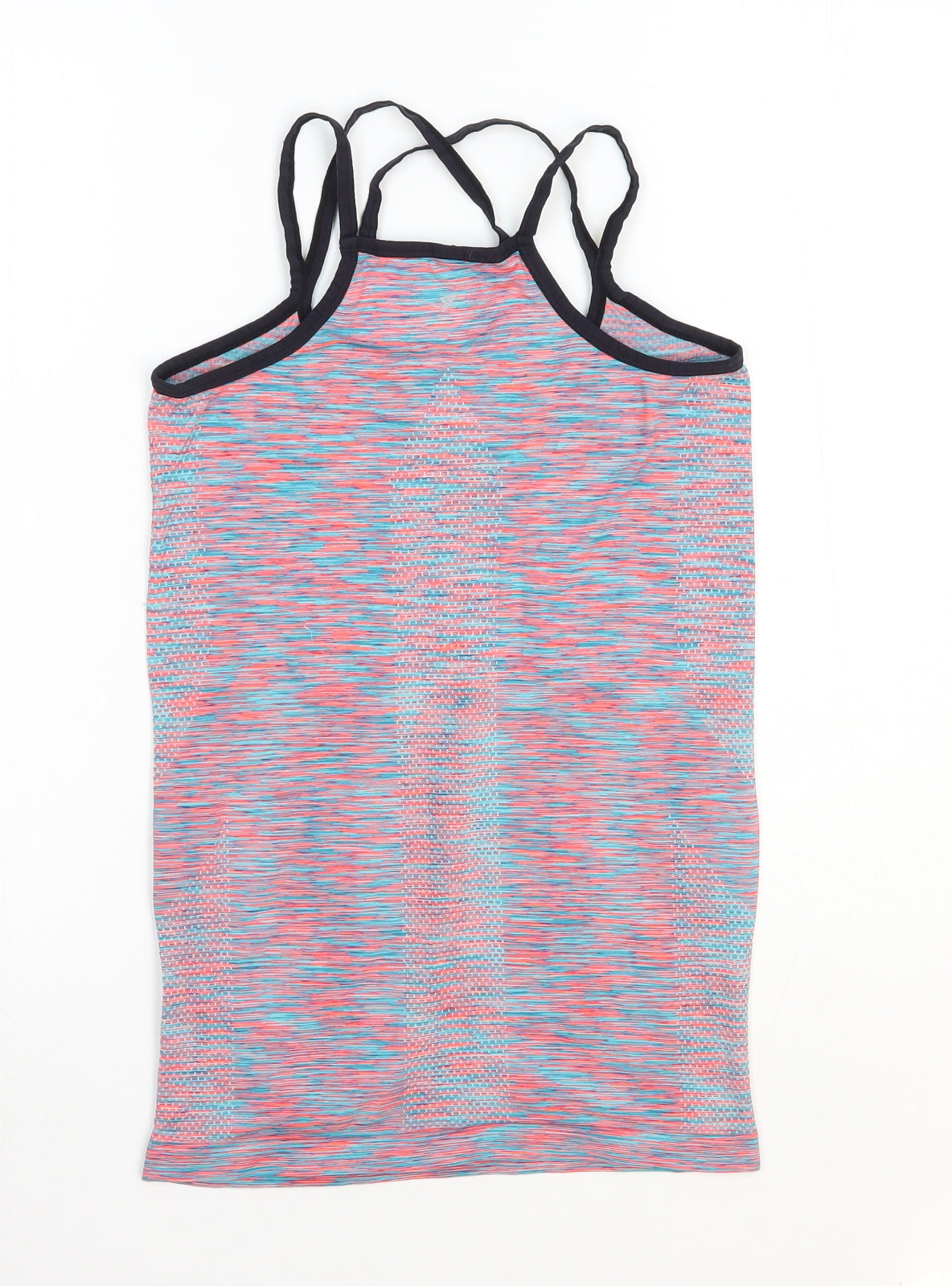 Primark Womens Multicoloured Polyester Basic Tank Size 10 Scoop Neck Pullover - Cross Strap Detail