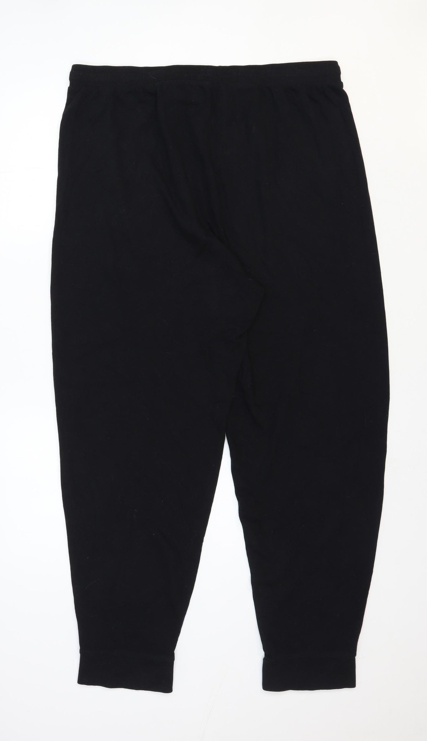 Primark Womens Black Cotton Jogger Trousers Size XL Regular Drawstring