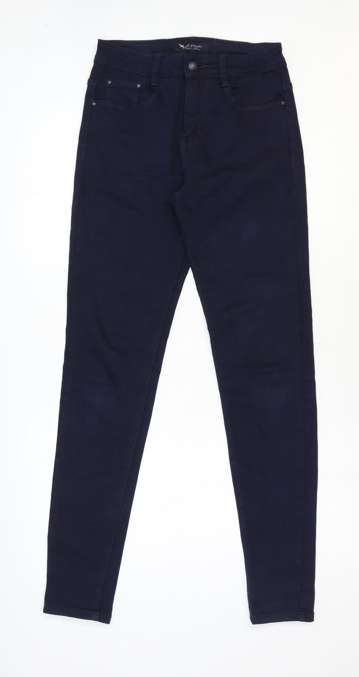 B.S. Jeans Womens Blue Polyester Skinny Jeans Size 26 in Regular Zip