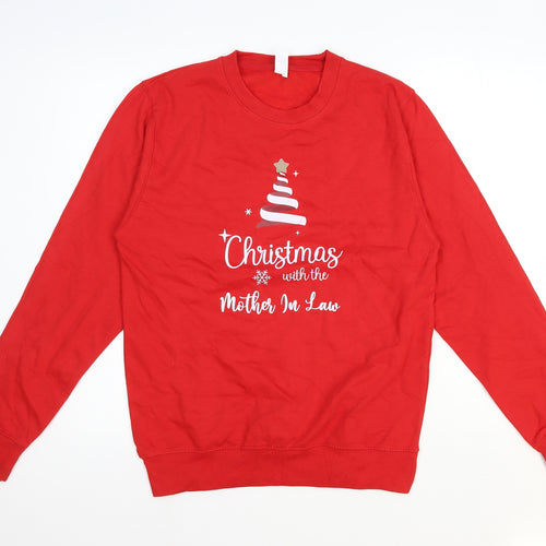 Preworn Womens Red Cotton Pullover Sweatshirt Size S Pullover - Christmas with the Mother-in-Law