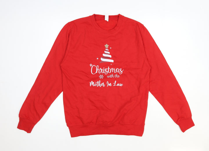 Preworn Womens Red Cotton Pullover Sweatshirt Size S Pullover - Christmas with the Mother-in-Law