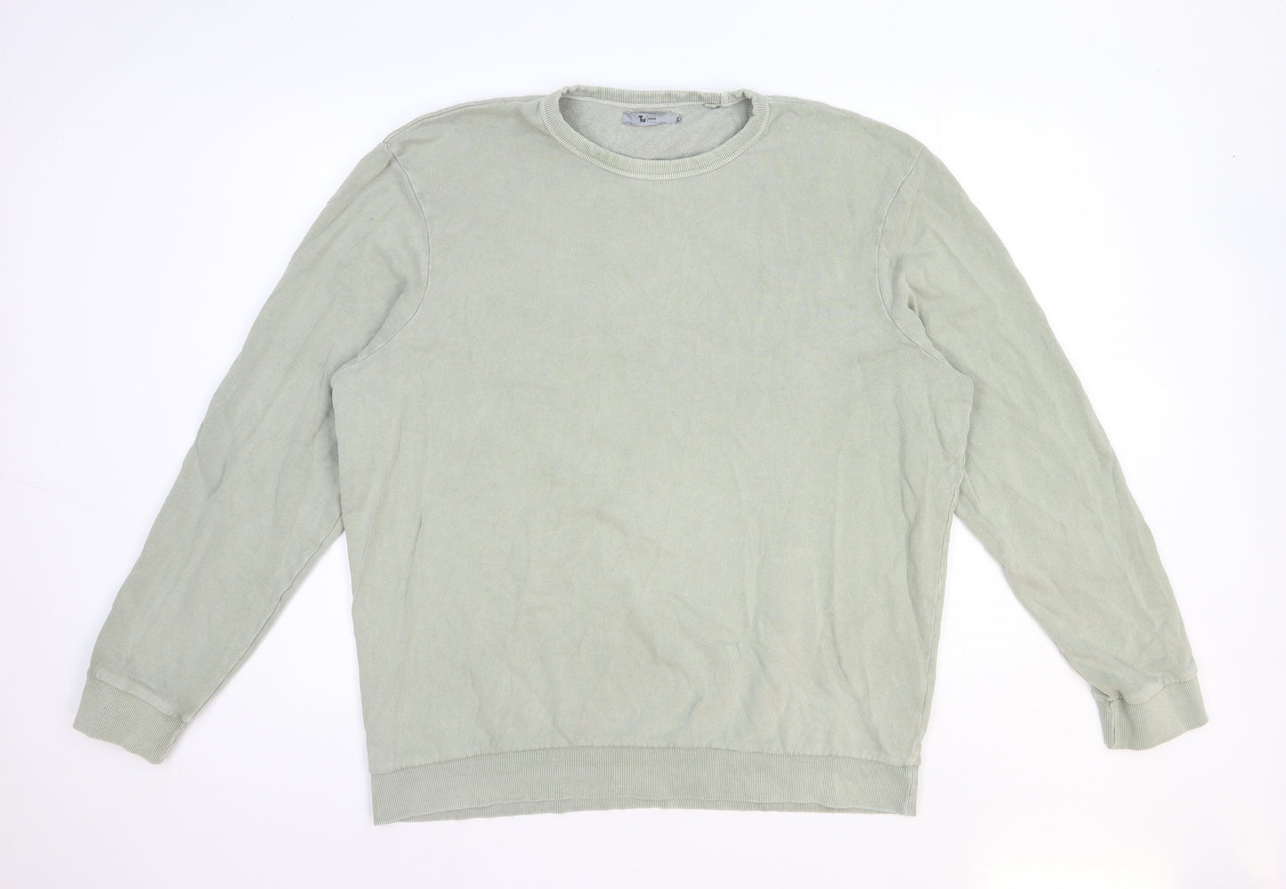 TU Mens Beige Cotton Pullover Sweatshirt Size XL