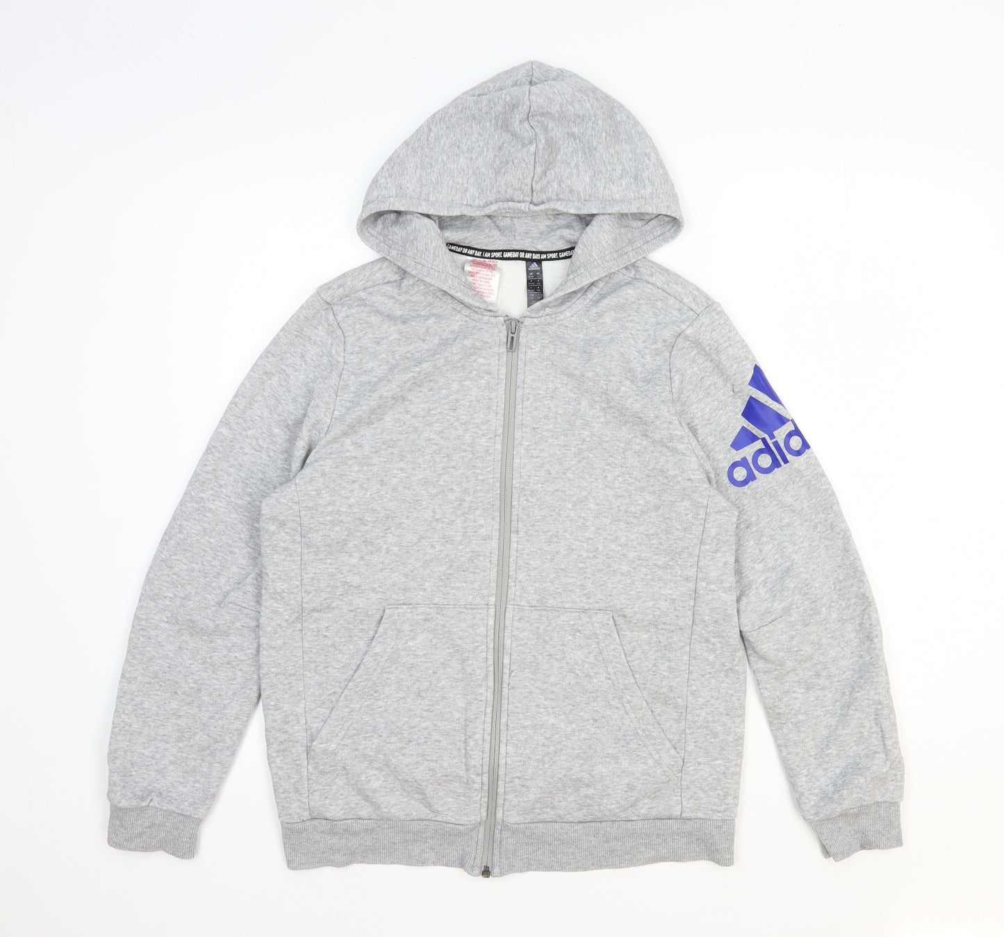 adidas Boys Grey Jacket Size 13-14 Years Zip