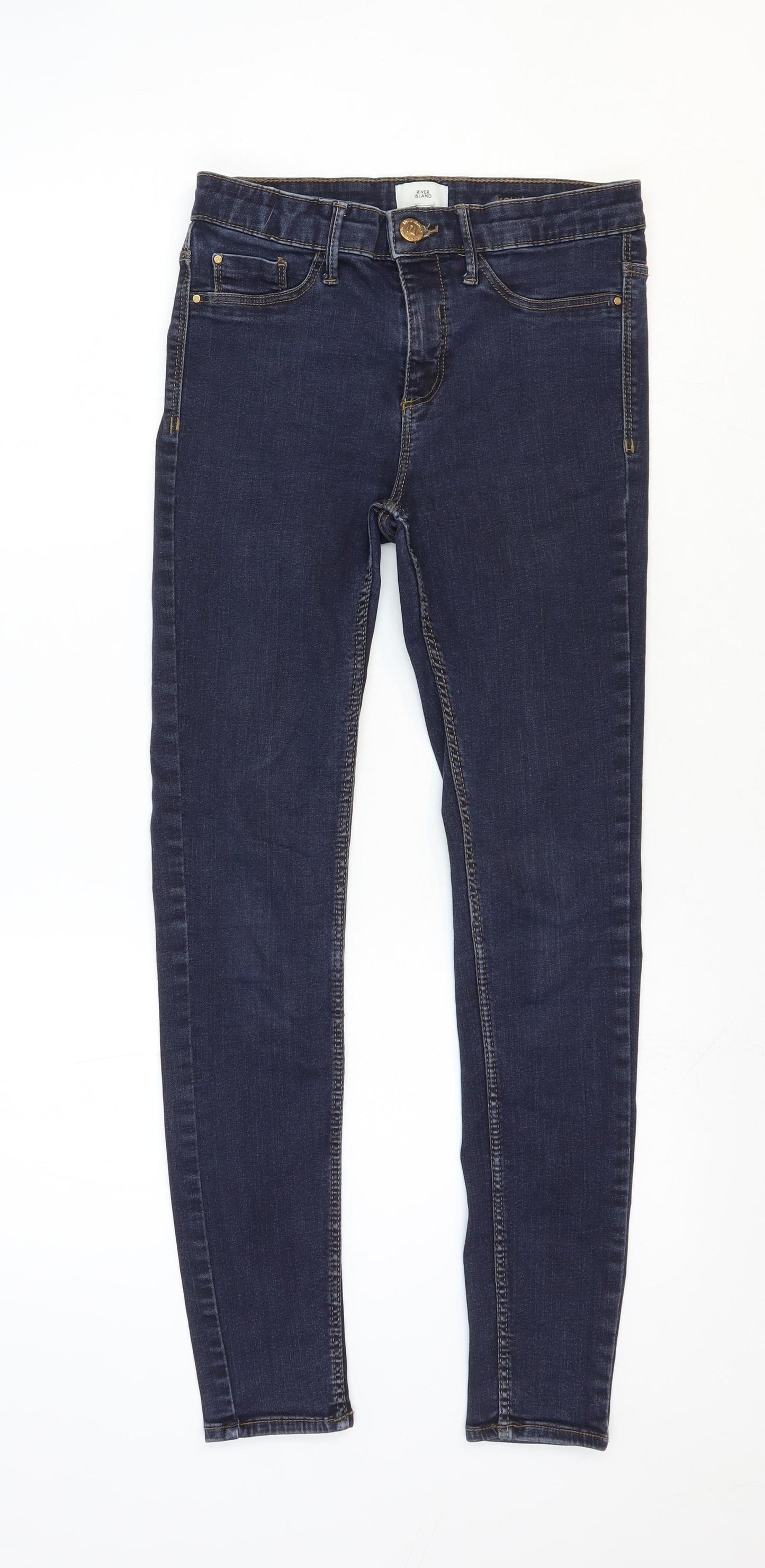 River Island Womens Blue Cotton Skinny Jeans Size 26 in Regular Zip