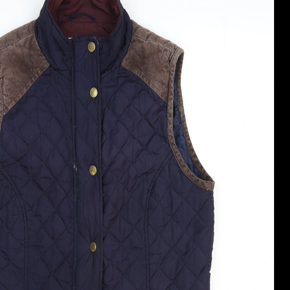 Papaya Womens Blue Gilet Waistcoat Size 12 Zip