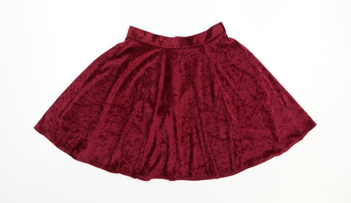 One and Only Girls Red Polyester Skater Skirt Size XS Regular Zip