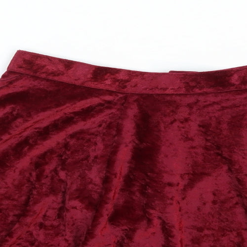 One and Only Girls Red Polyester Skater Skirt Size XS Regular Zip