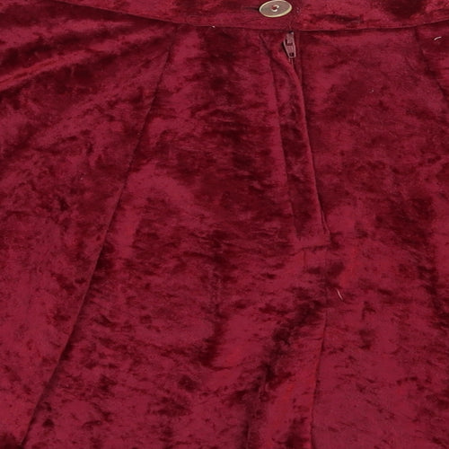 One and Only Girls Red Polyester Skater Skirt Size XS Regular Zip