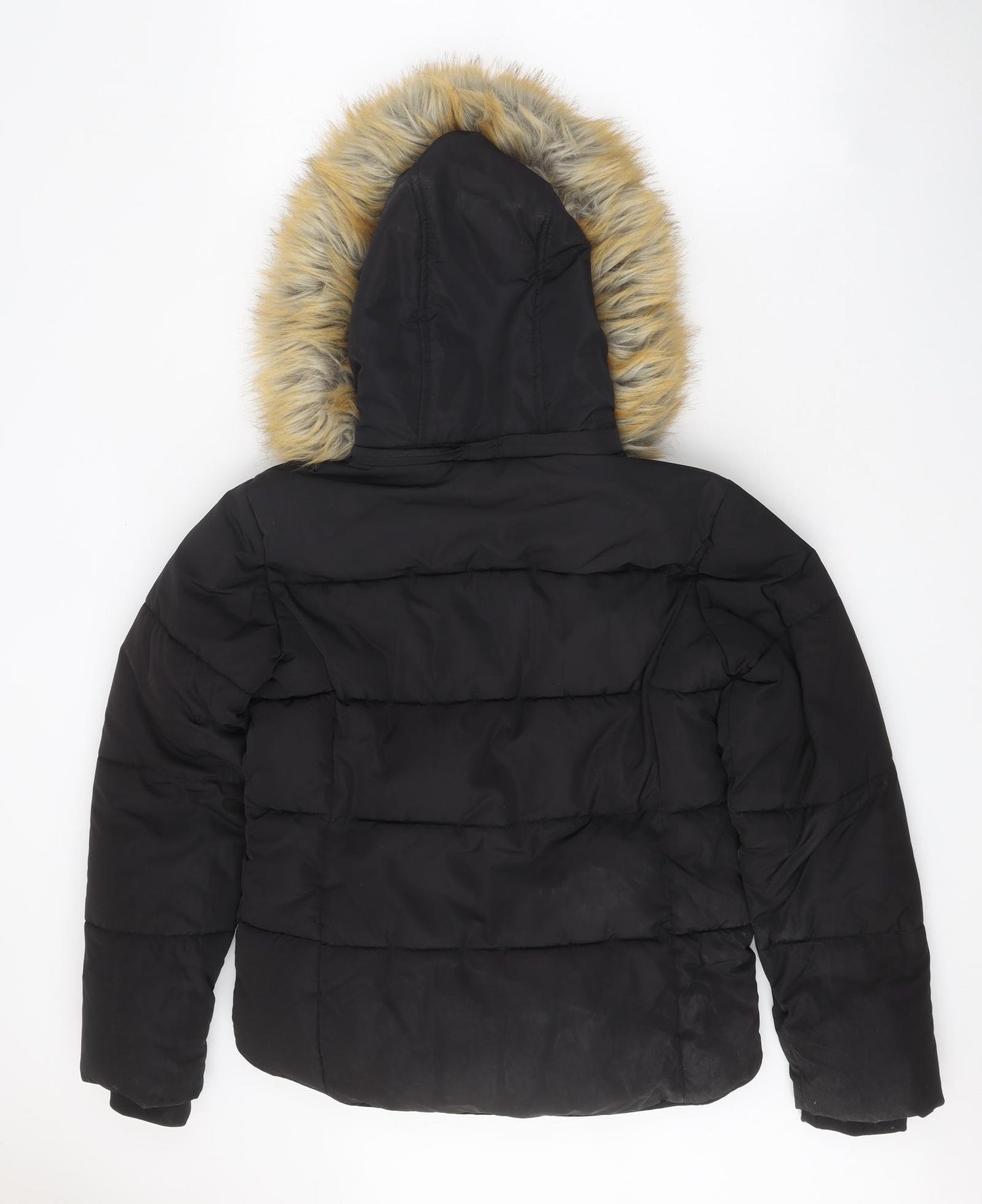 Topshop Womens Black Parka Coat Size 6 Zip