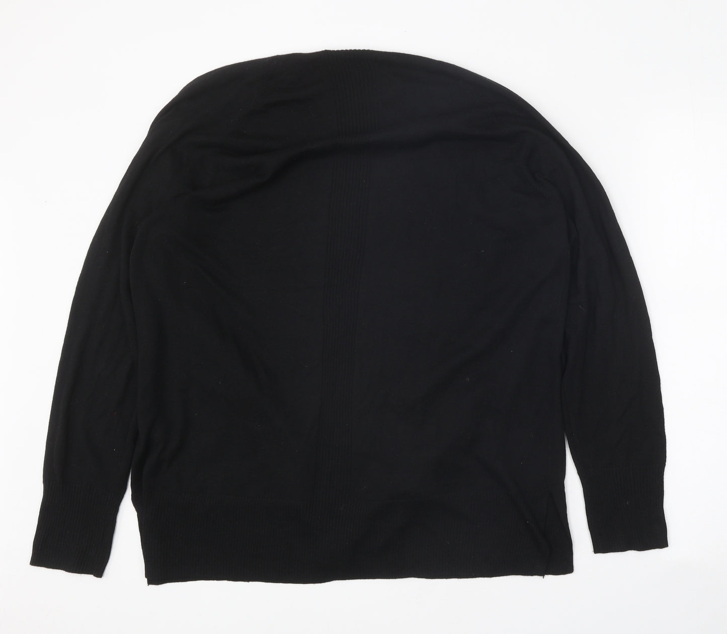 F&F Womens Black V-Neck Nylon Cardigan Jumper Size M