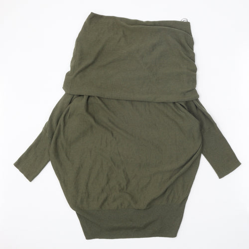 Cape Daisy Womens Green Roll Neck Cotton Pullover Jumper Size M