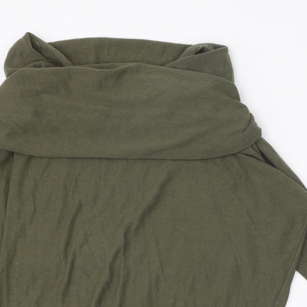 Cape Daisy Womens Green Roll Neck Cotton Pullover Jumper Size M