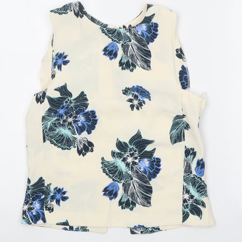 H&M Womens Multicoloured Geometric Polyester Basic Tank Size 8 Round Neck