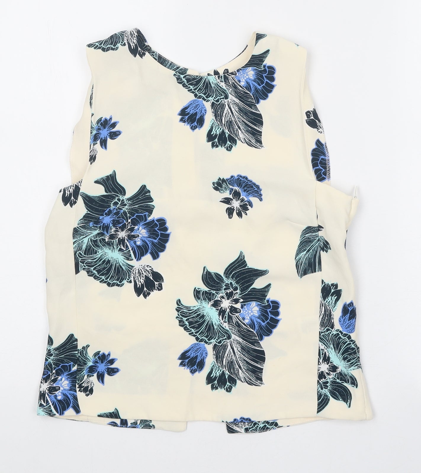 H&M Womens Multicoloured Geometric Polyester Basic Tank Size 8 Round Neck