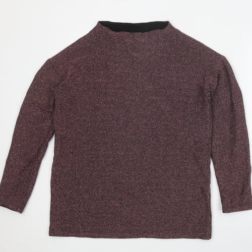 TU Womens Red Viscose Basic T-Shirt Size 8 Round Neck