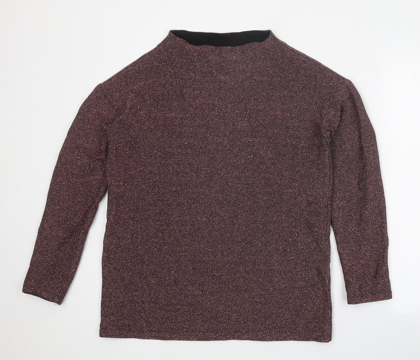 TU Womens Red Viscose Basic T-Shirt Size 8 Round Neck