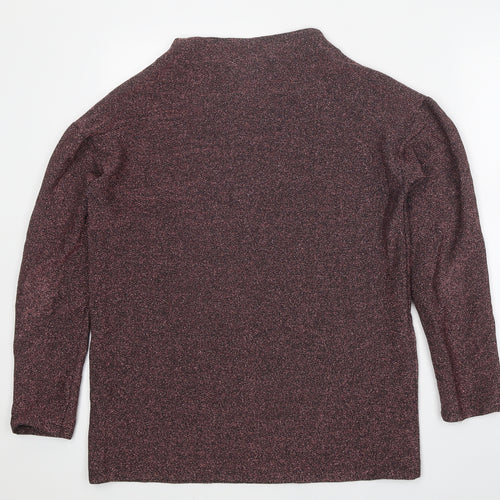 TU Womens Red Viscose Basic T-Shirt Size 8 Round Neck
