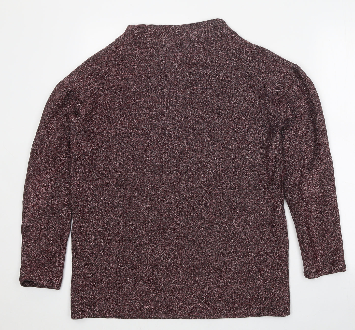 TU Womens Red Viscose Basic T-Shirt Size 8 Round Neck