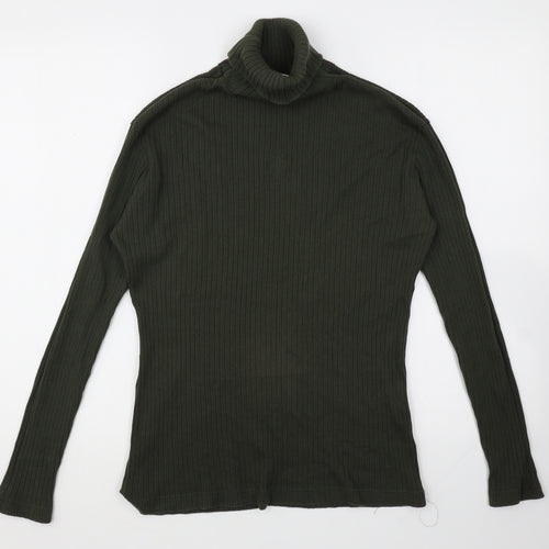 Choise Womens Green Roll Neck Cotton Pullover Jumper Size S