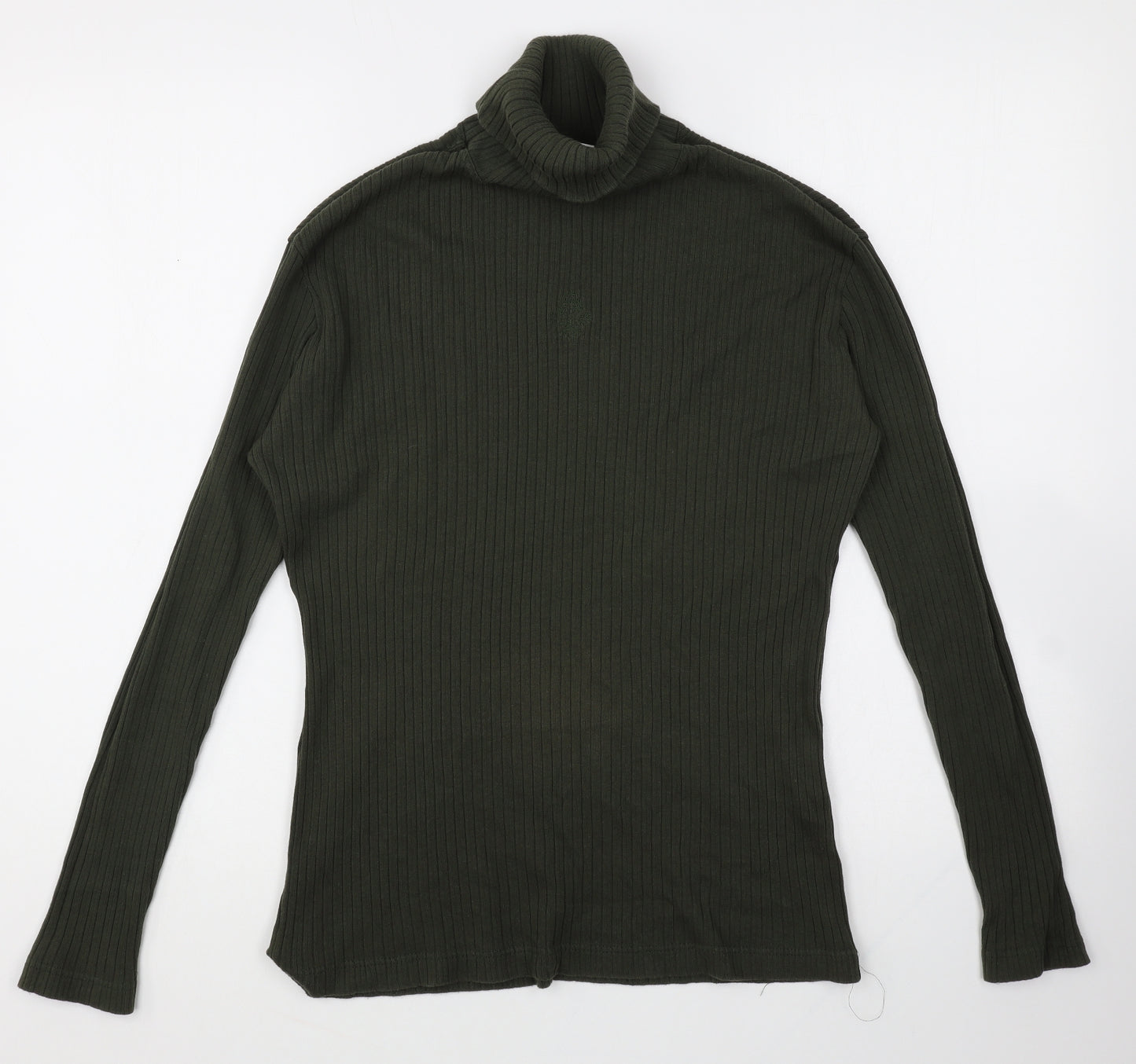 Choise Womens Green Roll Neck Cotton Pullover Jumper Size S