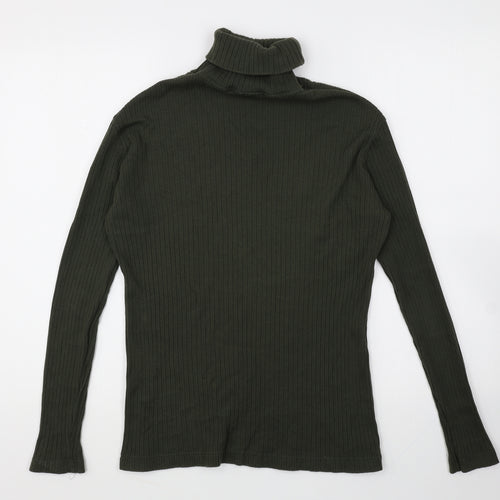Choise Womens Green Roll Neck Cotton Pullover Jumper Size S