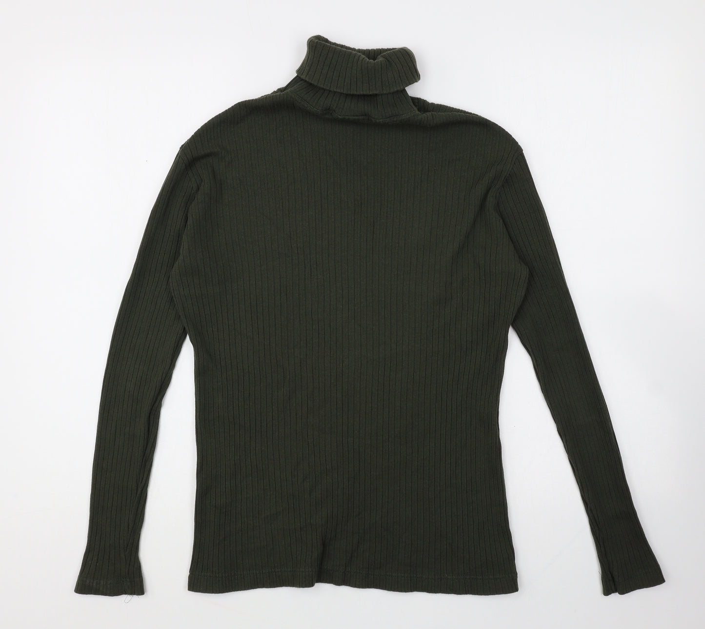 Choise Womens Green Roll Neck Cotton Pullover Jumper Size S