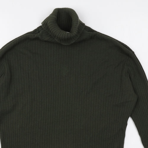 Choise Womens Green Roll Neck Cotton Pullover Jumper Size S