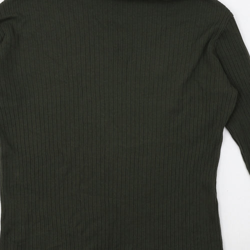 Choise Womens Green Roll Neck Cotton Pullover Jumper Size S