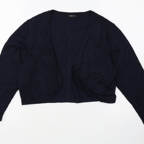 Precis Womens Blue V-Neck Viscose Cardigan Jumper Size S