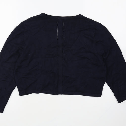 Precis Womens Blue V-Neck Viscose Cardigan Jumper Size S